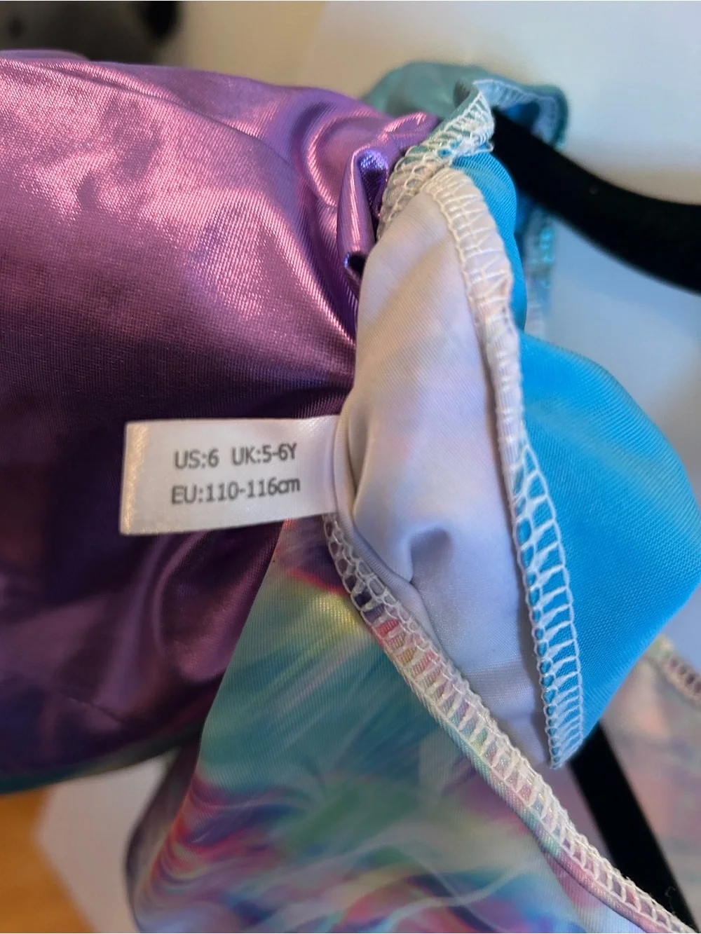 iEFiEL Shimmer Tie-Dye Metallic Girls' Gymnastics Dance Leotard - Teal & Purple